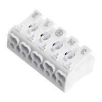 Монтажная клемма для подключения фазных проводников STEKKER  LD294-4005, 5 контактных групп (3 ввода, 3 вывода на полюс) 32956
