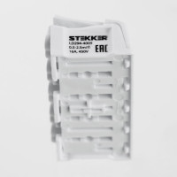 Монтажная клемма для подключения фазных проводников STEKKER  LD294-4005, 5 контактных групп (3 ввода, 3 вывода на полюс) 32956