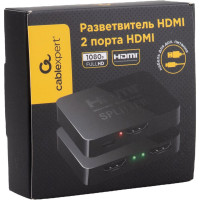 Каскадируемый разветвитель Cablexpert HDMI HD19F/2x19F 1 компьютерный 2 монитора Full-HD 3D 1.4v, DSP-2PH4-03