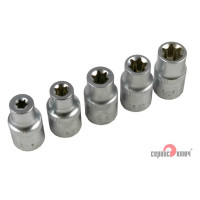 Набор головок внутренний TORX (5 пр; Е8-Е16; 1/2") СЕРВИС КЛЮЧ 76603