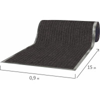 Ворсовый влаго-грязезащитный коврик ЛАЙМА 90х1500 см, толщина 7мм, черный, 602880