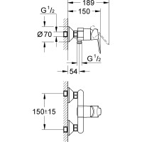 Смеситель для душа GROHE BauEdge 23333000