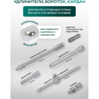 Набор торцевых головок и насадок Rockforce 46 предметов RF-2462-5(1080)