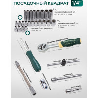 Набор инструментов Rockforce 108+6 предметов, 1/2, 1/4DR, 6-гранных RF-41082-5 PREMIUM(26255)