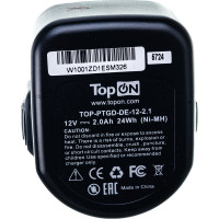 Аккумулятор для электроинструмента DeWalt (Ni-Mh, 12В, 2.1Ач) TopON PN: DC9071 TOP-PTGD-DE-12-2.1