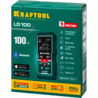 Дальномер "LD-100" лазерный Kraftool дальность 5см - 100м, точность 1,5 мм, 34765