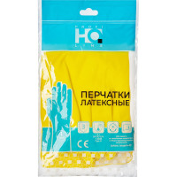 Перчатки латексные многоразовые желтые HQ profiline р-р S 73581
