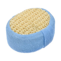 Объемная овальная мочалка из сизаля Банные Штучки с хлопком 10х12х5 см, 4 цвета 40091