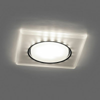 Встраиваемый светильник для натяжных потолков с белой LED подсветкой Feron CD5022 GX53, белый матовый, 32661