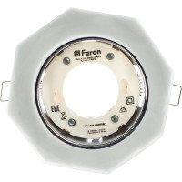 Встраиваемый светильник для натяжных потолков с белой LED подсветкой Feron CD5021 GX53, белый матовый, 32660