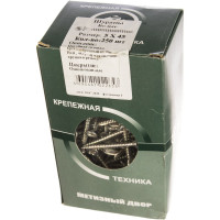 Потайной универсальный шуруп Метизный двор 5,0x45, оцинкованный, 250 шт. 4690441022653