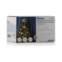 Гирлянда FERON 230V 400 LED мульти, IP44, шнур 3м, CL07 26782
