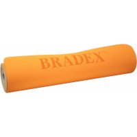 Двухслойный коврик для йоги BRADEX 183x61x0.6 см, TPE, оранжевый SF 0403