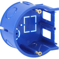 Концевой подрозетник ЭРА UniPost 68х45мм для твердых стен синий IP30 Б0039061