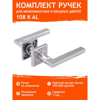 Дверная ручка НОРА-М 108К AL хром 15918