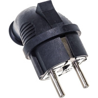Вилка угловая 2Р+РЕ 1х16А 220-240V (каучук) 24/240шт Lezard 106-0400-0108/108 106-0400-0108