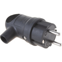 Вилка с ручкой 2Р+РЕ 1х16А 220-240V (каучук) 24/240шт Lezard 106-0400-0109/109 106-0400-0109