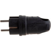 Вилка с ручкой 2Р+РЕ 1х16А 220-240V (каучук) 24/240шт Lezard 106-0400-0109/109 106-0400-0109
