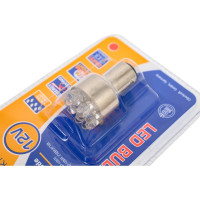 Светодиодная лампа KRAFT P21/5W BAY15d 12/24v Red 12 LEDs KT 700064