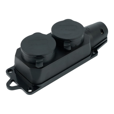 Переносная штепсельная розетка STEKKER двухместная, 230В 16А IP44 RST16-22-44 РП 16-232 32738