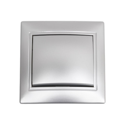 Выключатель Smartbuy 1-клавишный 10А серебро, Венера SBE-01s-10-SW1-0-c