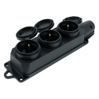 Переносная штепсельная розетка STEKKER трёхместная, 230В 16А IP44 RST16-23-44 РП 16-334 32739