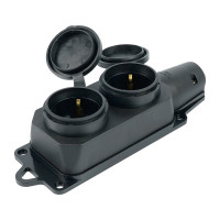 Переносная штепсельная розетка STEKKER двухместная, 230В 16А IP44 RST16-22-44 РП 16-232 32738