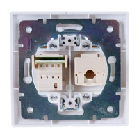 Розетка LEZARD MIRA компьютер+телефон белый с белой вставкой 701-0202-143