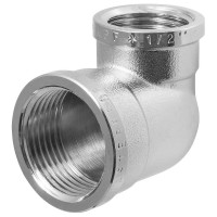 Уголок сантехнический переходной MPF 3/4" на 1/2" латунный никелированный внутренняя резьба ИС.072260
