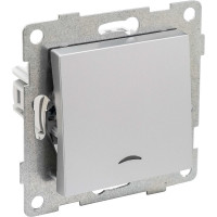 Выключатель GUSI ELECTRIC Ugra 1 клавиша, индикация, СУ, 10А, 250В, серебро С11В18-004