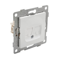 Телефонная розетка GUSI ELECTRIC Ugra МЕХ RJ12, двойной, СУ, белый С11Т2-001