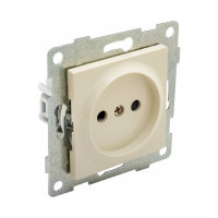 Розетка GUSI ELECTRIC Ugra МЕХ 1-ой б/з с з/ш, СУ, 16А, 250В, бежевый С11Р2-003