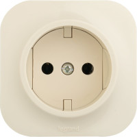 Розетка Legrand без заземления Legrand Quteo без шторок IP20 16А 250В винтовые зажимы накладной монтаж слоновая кость 782240