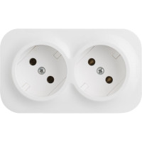 Розеточный блок Legrand двойной без заземления Legrand Quteo с предварительным подключением без шторок IP20 16А 250В винтовые зажимы накладной монтаж белый 782231