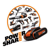 Аккумуляторная газонокосилка WORX 40В, 2х2.5 Ач, двойное ЗУ 2x2A WG779E