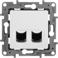 Розетка Legrand компьютерная двойная RJ45 категория 6 UTP Legrand Etika белый 672254