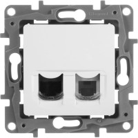 Розетка Legrand двойная RJ11+RJ45 категория 5e UTP Legrand Etika белый 672252