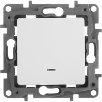Переключатель Legrand одноклавишный с подсветкой/индикацией Legrand Etika 10А 250В безвинтовые зажимы белый 672215