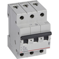 Автоматический выключатель Legrand Rx3 4,5ka 10а 3п C 419706
