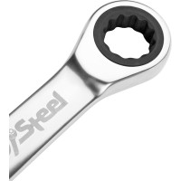 Комбинированный трещоточный укороченный ключ AV Steel 17мм шт AV-315317