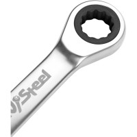 Комбинированный трещоточный укороченный ключ AV Steel 15мм шт AV-315315