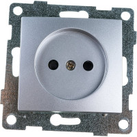 Розетка GUSI ELECTRIC Bravo 1-ой б/з с з/ш, СУ, 16А, 250В, серебро С10Р2-004