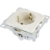 Розетка GUSI ELECTRIC Bravo 1-ой с/з с з/ш, СУ, 16А, 250В, бежевый С10Р4-003