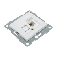 Телефонная розетка GUSI ELECTRIC Bravo RJ12, одинарная, СУ, белая С10Т1-001