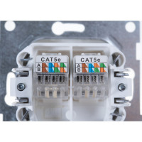 Телефонная розетка GUSI ELECTRIC Bravo RJ12, двойная, СУ, белый С10Т2-001