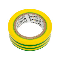 Изоляционная лента STEKKER 0,13x19 мм, 10 м, желто-зеленая, INTP01319-10 32837