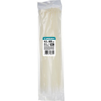 Хомуты-стяжки СИБИН белые ХС-Б, 4.8 х 400 мм, 100 шт, нейлоновые, 3786-48-400