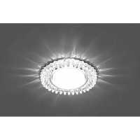 Встраиваемый светильник для натяжных потолков с белой LED подсветкой Feron CD4027 GX53 прозрачный, 29541