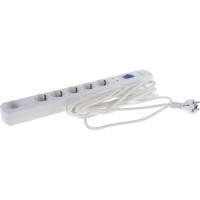 Сетевой фильтр Smartbuy 16А, 3500 Вт, 6 гнезд, с з/ш, земля, ПВС 3x1.0, 5 м, белый SBSP-50W-Pro