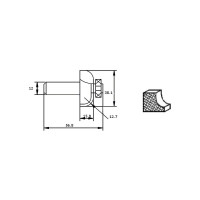 Фреза HM галтельная (38.1х15.8х12.7х56.8 мм) REDVERG 840611 6625737